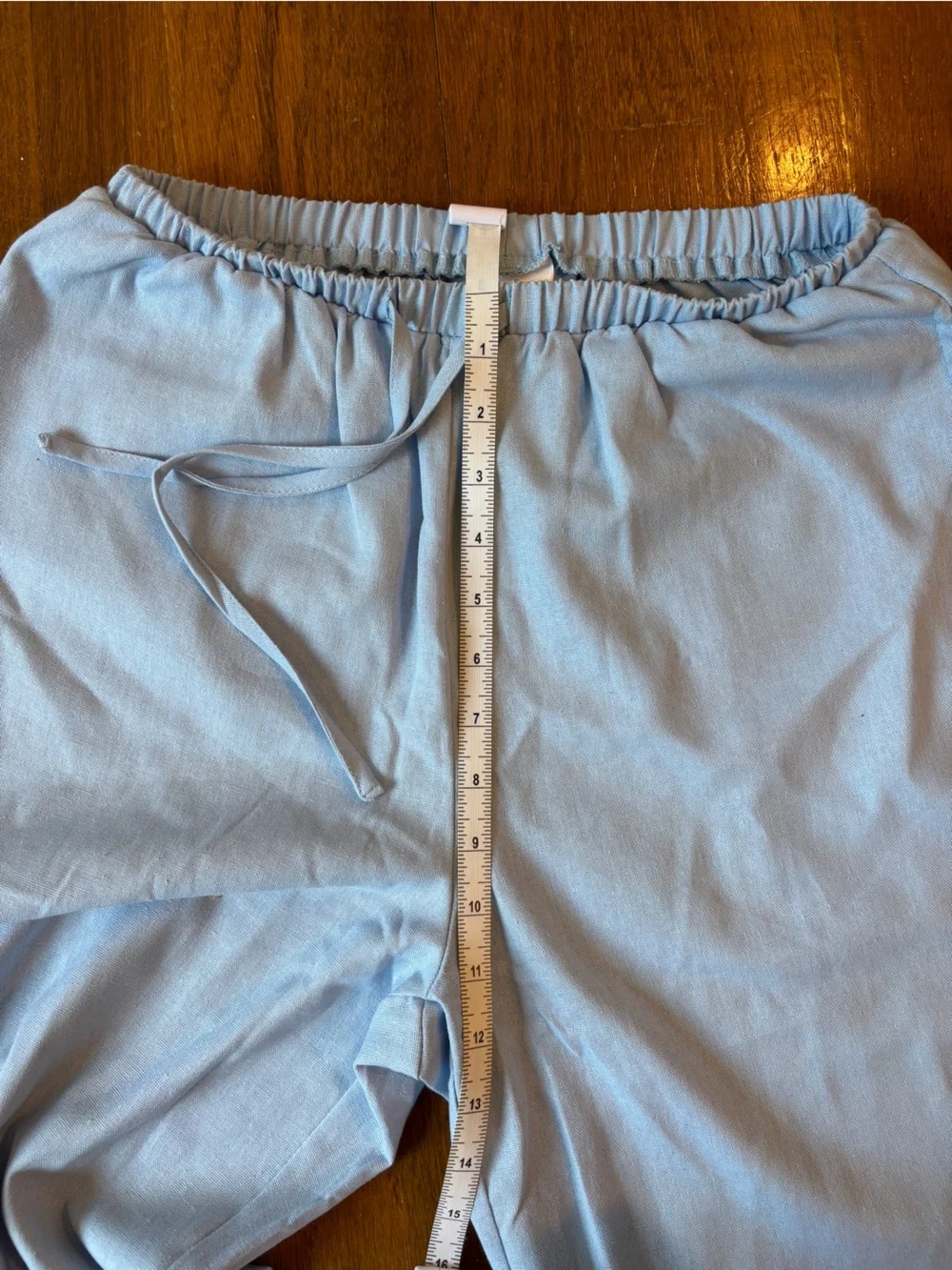 Light Blue Women’s Drawstring Linen Lounge Pants